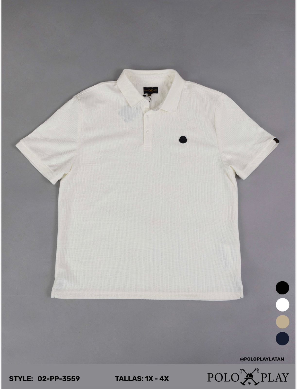 Polo Play Camiseta Hombre Polo Talla Especial Textura