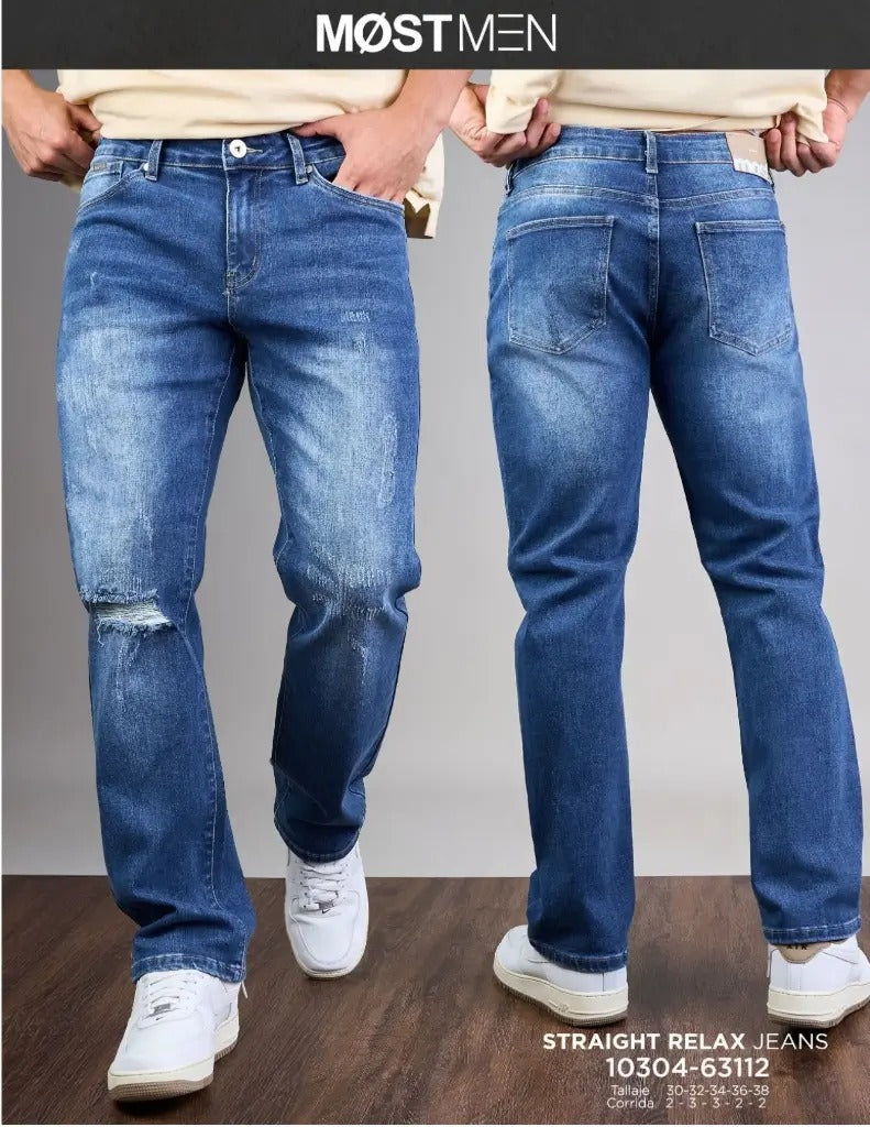 Most Men Pantalon Jeans Hombre Straight Relax