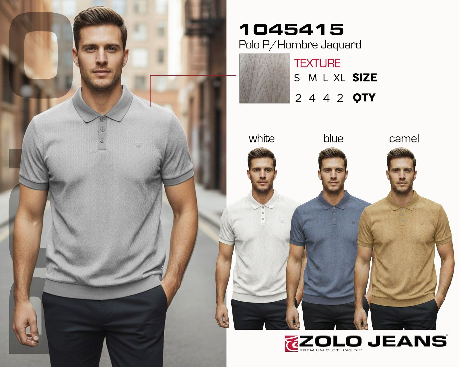 Zolo Jeans Camiseta Hombre con Textura