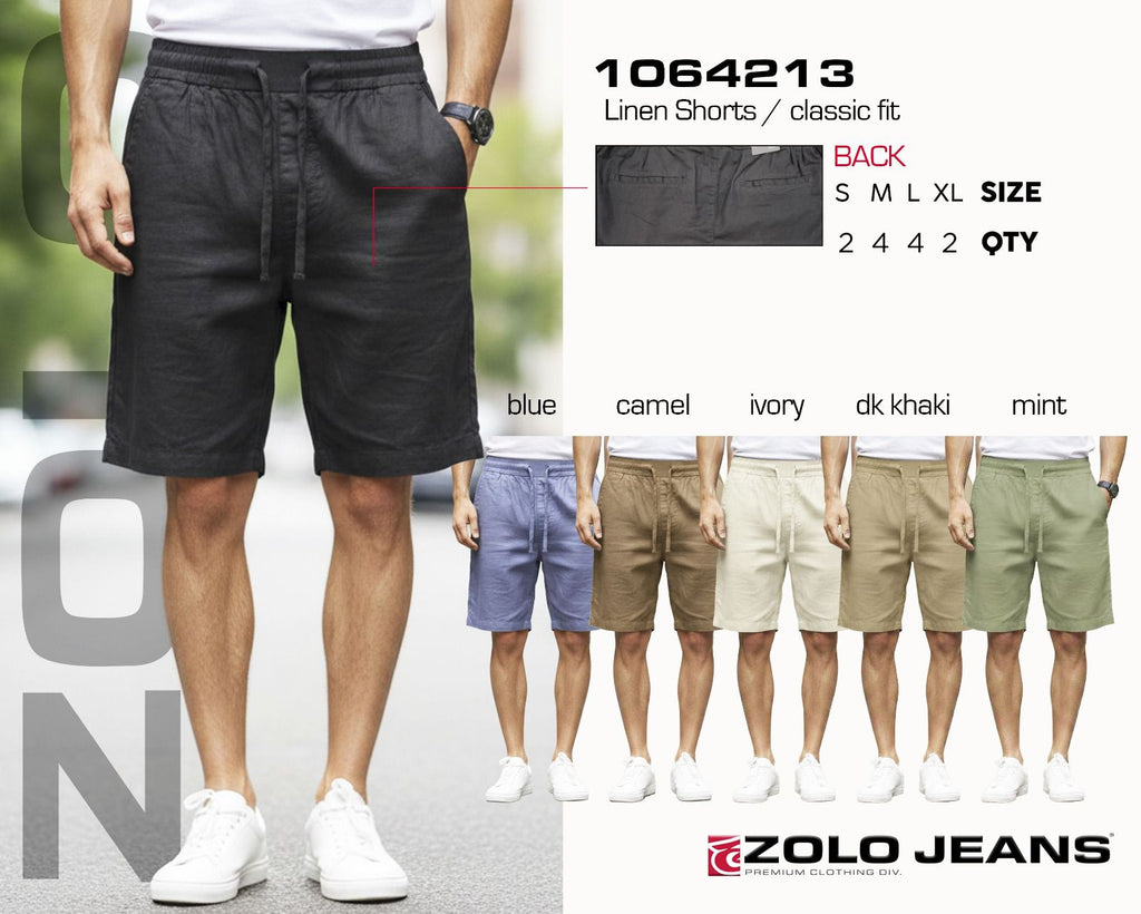 Zolo Jeans Short de Lino de Hombre