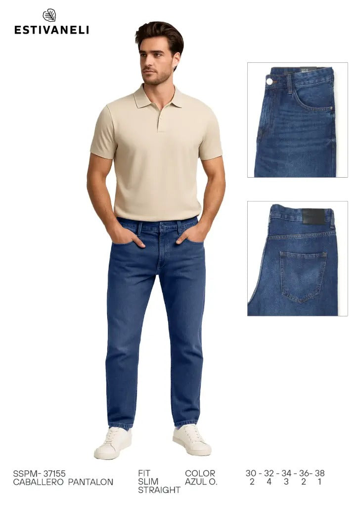 Estivaneli Pantalon Jeans Hombre Dad Fit