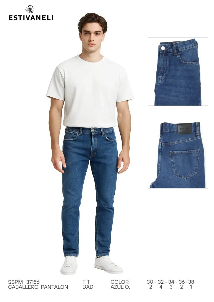 Estivaneli Pantalon Jeans Hombre Dad Fit